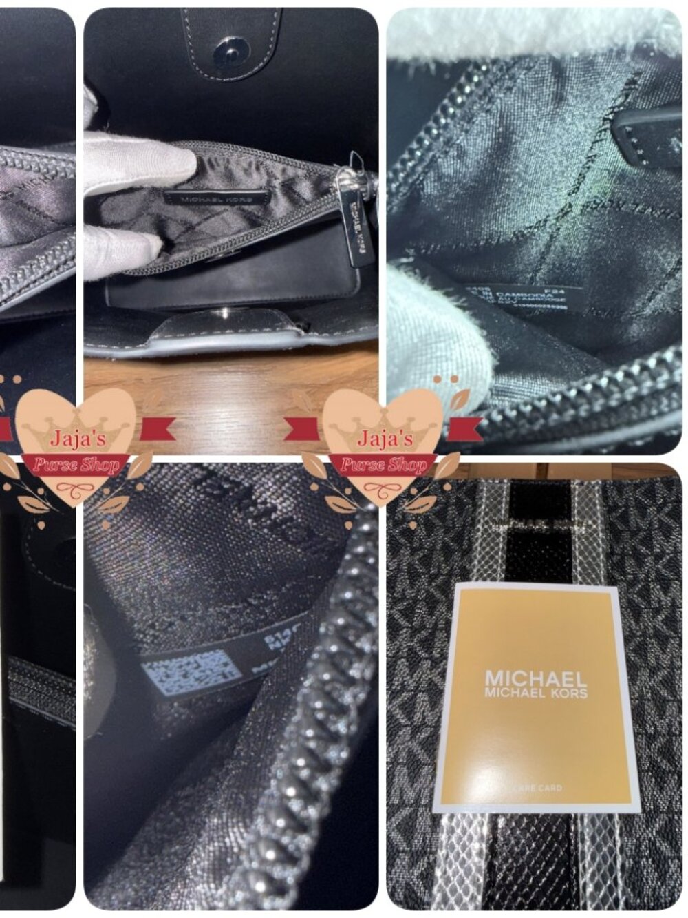 🖤Michael kors Logo-Print Canvas/Metallic Snake Embossed🖤 - Picture 12 of 16